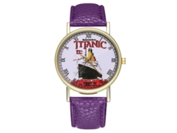 Reloj De Pulsera Analógico De Cuarzo Unisex Con Dial Redondo Zhoulianfa Titanic Pattern Morado