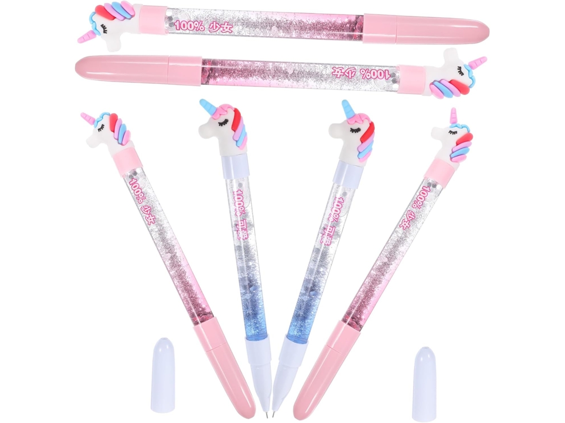 Conjunto De 6 Canetas Em Gel Com Desenhos Fofos Unicórnios Para