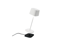 Luminária De Mesa Led Zafferano Ofelia Pro White Recarregável E Regulável 2200 2700 3000k 9h De Potência Máxima