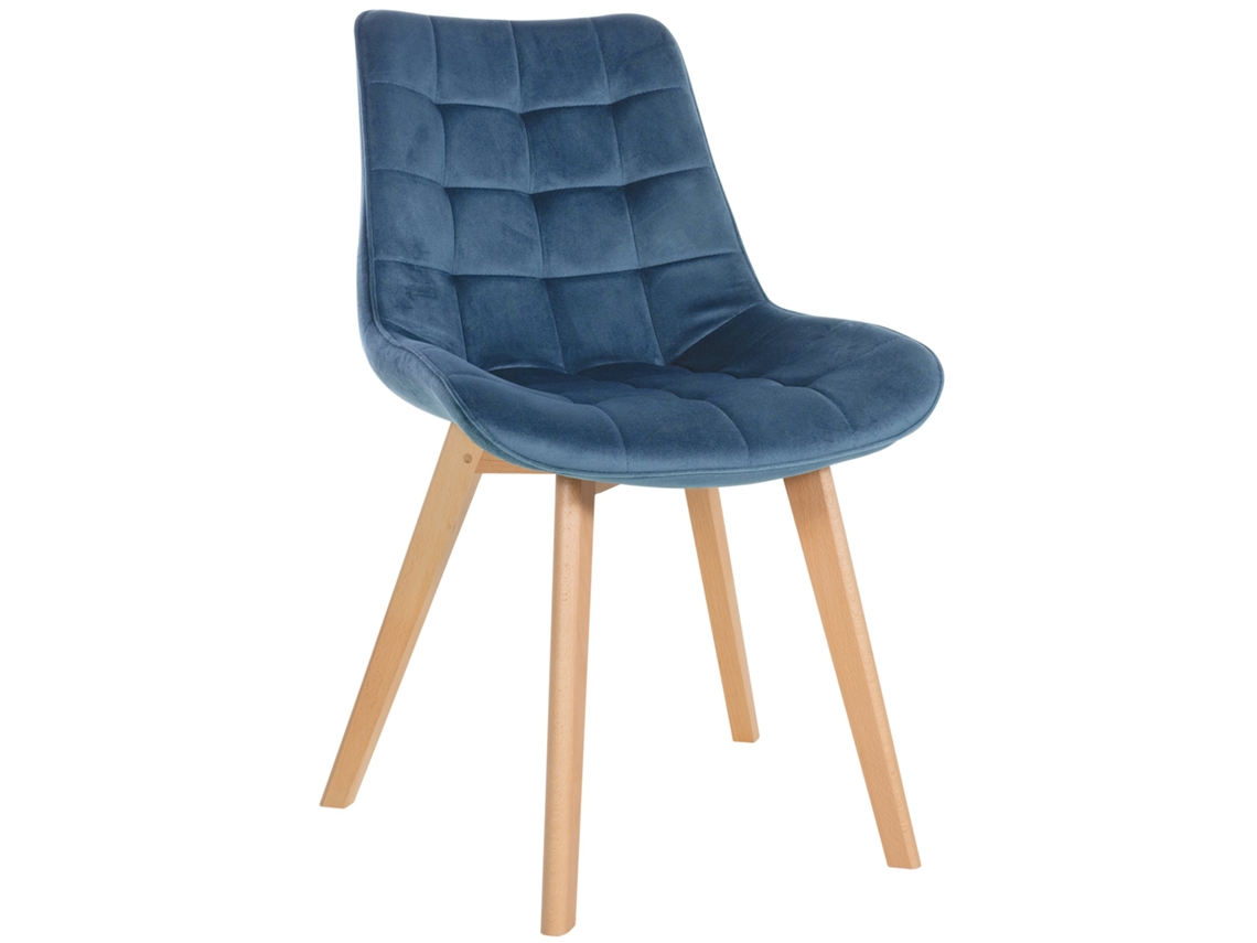 Cadeira de veludo Brook azul CLP