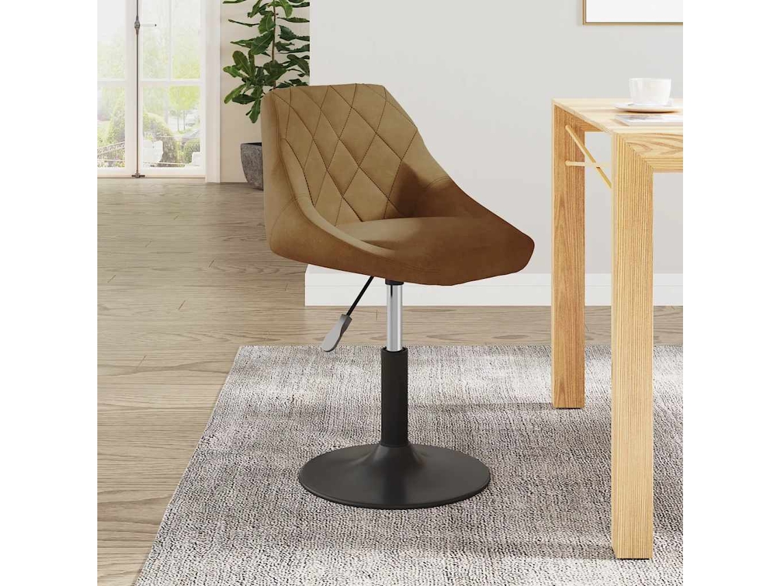 Vidaxl Cadeira De Jantar Veludo Castanho