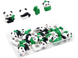 Conjunto De 20/30 Placas Cortiça Com Estampa Panda, Tachinhas