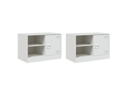 Móveis de Tv 2 Pcs 67x39x44 Cm Aço Branco MAISON EXCLUSIVE