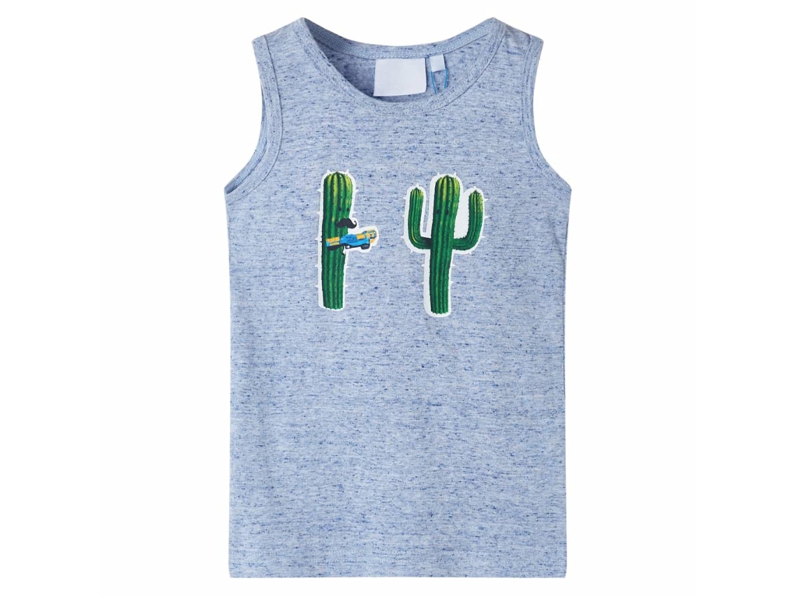T-shirt De Manga Cava Para Criança Azul-mesclado 116