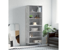 Vidaxl Armário Alto 69,5x32,5x180cm Derivados De Madeira Cinza Cimento