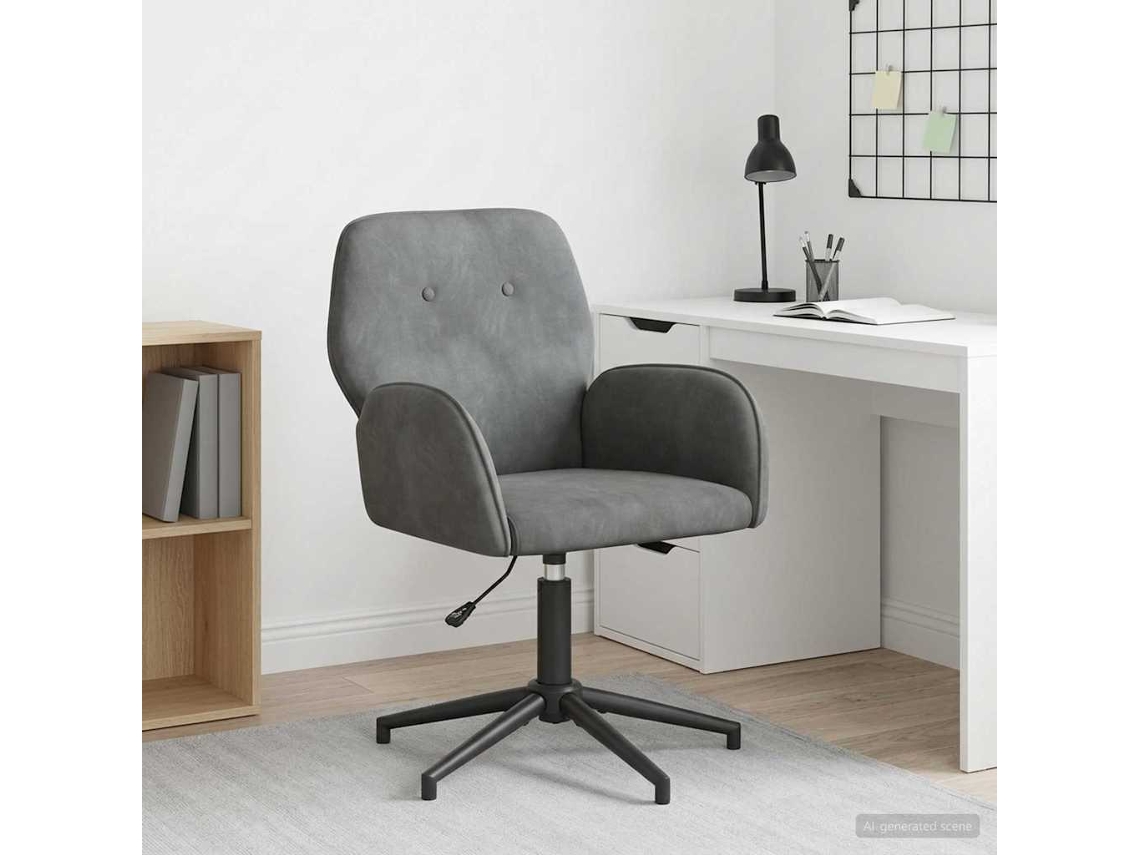 Vidaxl Cadeira De Escritório Giratória 54 X 55 X 90 Cm Cinzento-escuro