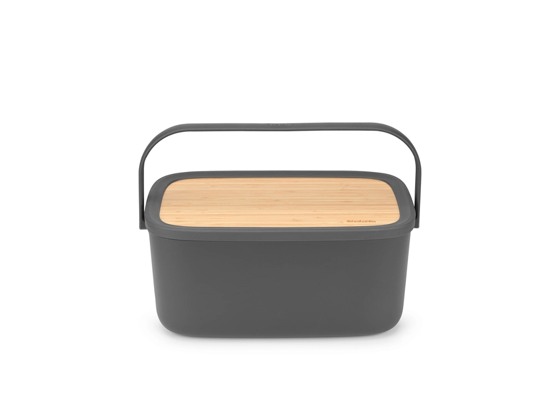 Caixa De Pão Com Tampa Bambu Nic 39,5X25,5X16,3Cm Cinza Escuro Classic BRABANTIA 1 un
