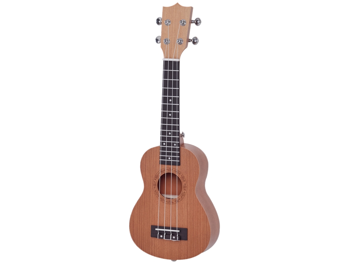 Ukelele 21 Polegadas Ukelele Soprano Para Principiantes Com Cordas De Nylon 53x17,5x6,2 Cm Madeira