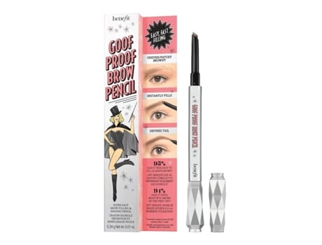 Goof Proof Brow Pencil Neutral Medium Brown Precision Eyebrow Makeup, 0.34g Benefit (shade 3.5)