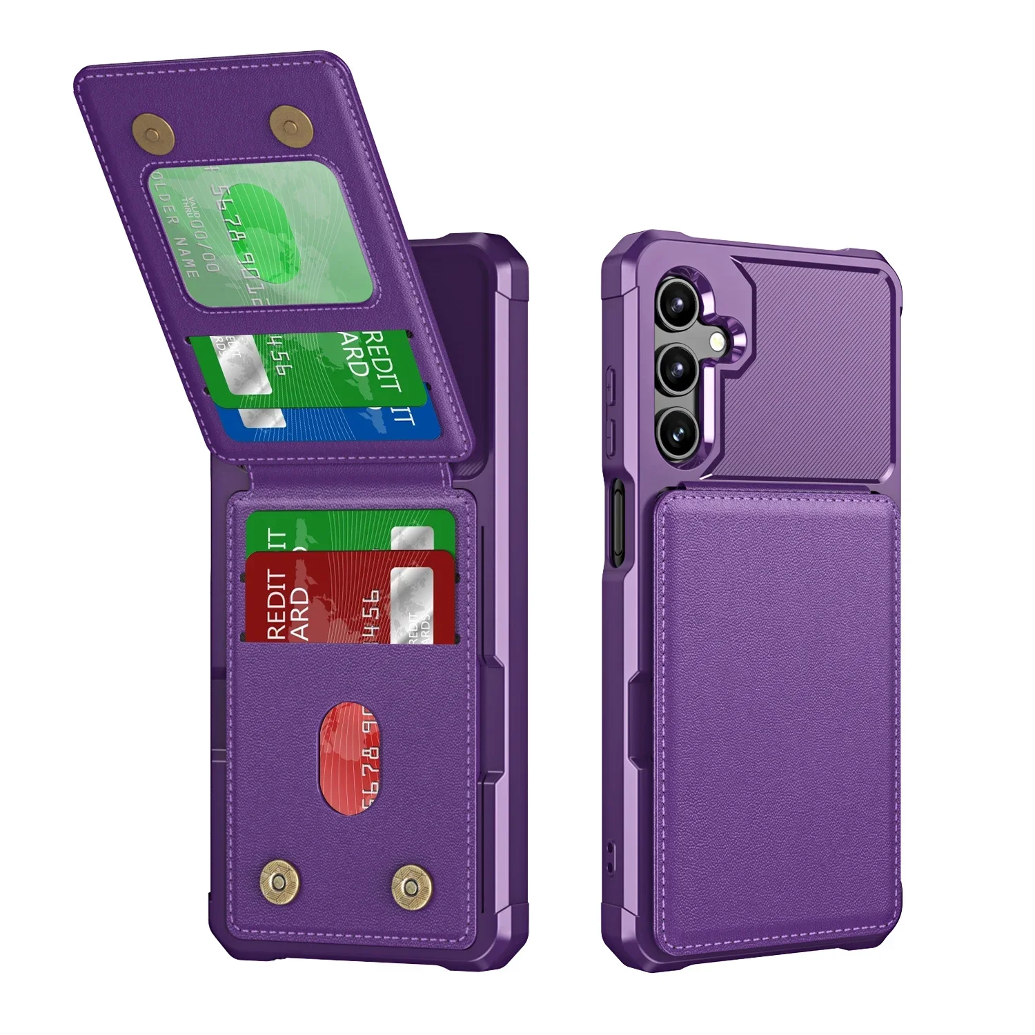 (roxo, Galaxy S24) Capa Tipo Carteira Para Celular Samsung Com Compartimento Para Cartão