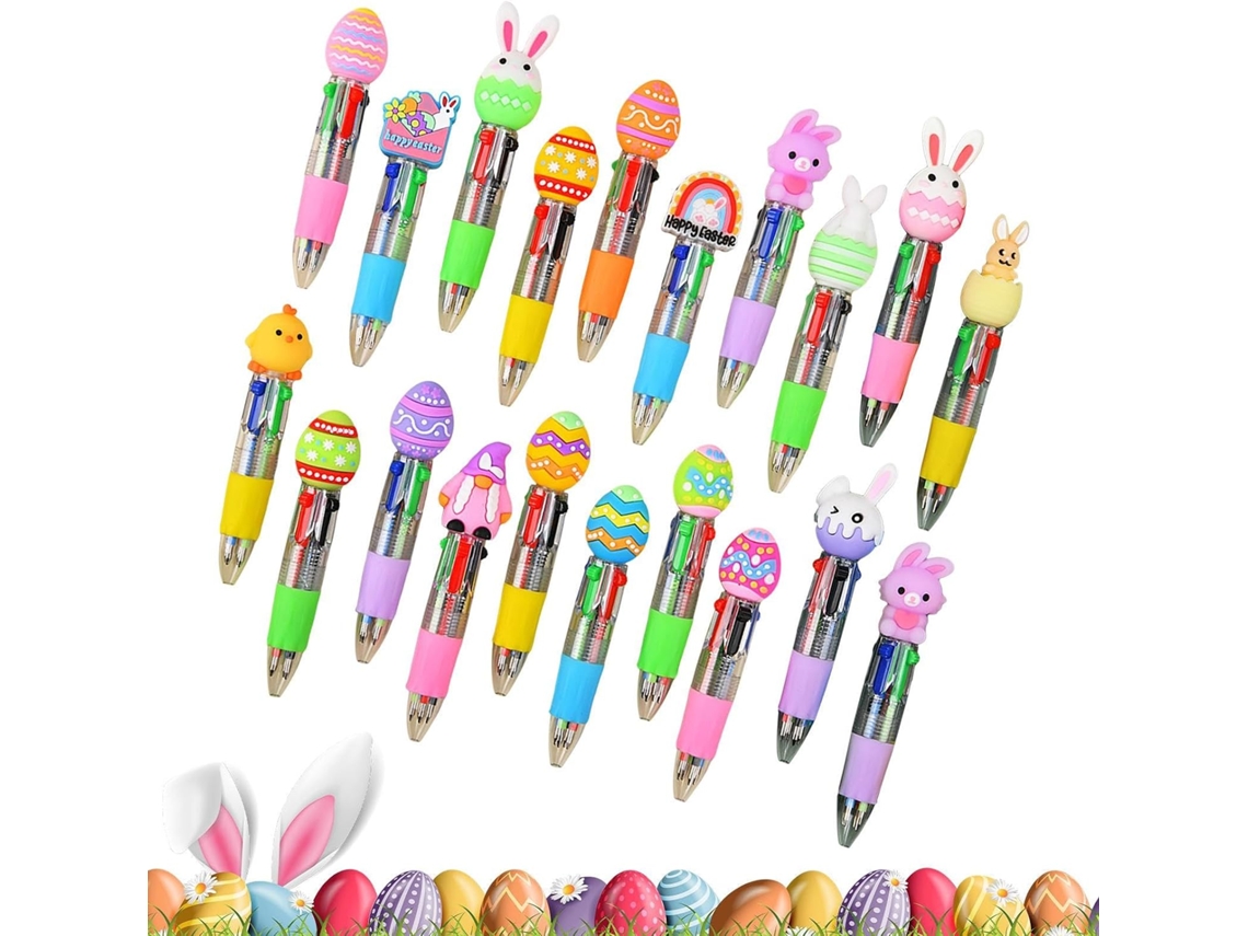 Mini Canetas Multicoloridas Para Escola, Páscoa, 20 Unidades, Em Gel