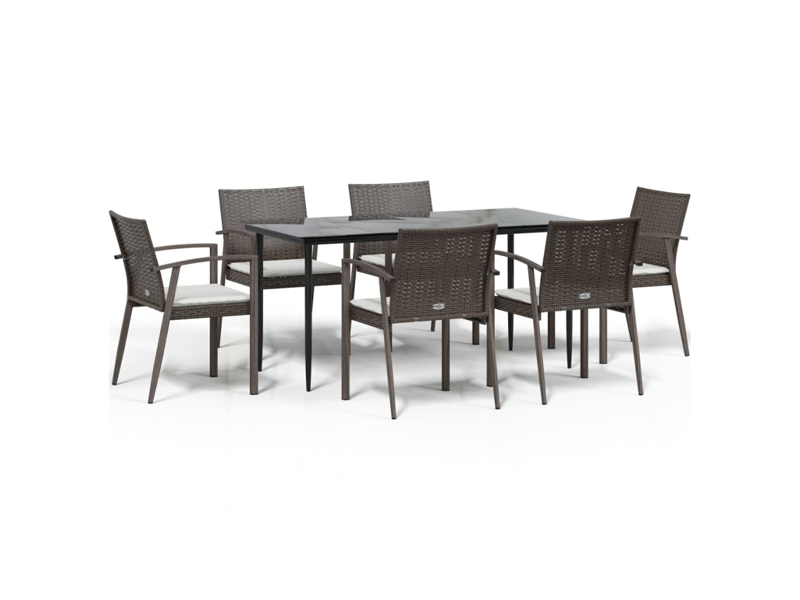 Garden Dining Set, Garden Dining Sets Vidaxl Marrom Rattan / Vime (mesa Com 160 Cm De Comprimento)