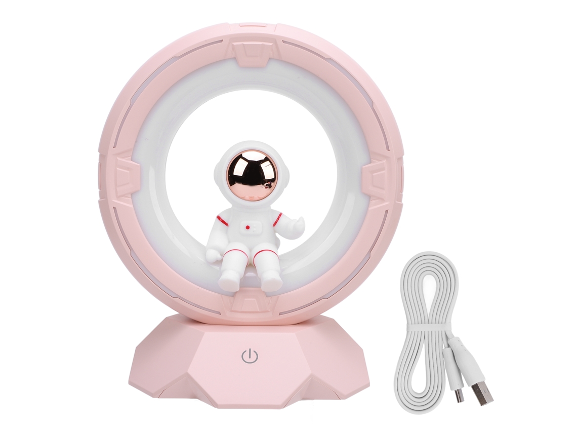 Rebe-lâmpada De Noite Para Crianças Homem Espacial Silicone 3 Temperaturas Usb Recarregável Led Mesa De Noite Quarto Rosa