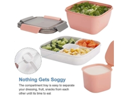 Bandeja de Almuerzo com Compartimentos, Bento Box para Adultos/crianças, Sustentável, Antiderramamento, Lavavajillas, 1500ml, Material Pp Sem Bpa