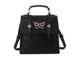 Mochila De Viagem Com Bordado De Borboleta, Mochila Escolar/universitária De Grande Capacidade Para Adolescentes, Preta.
