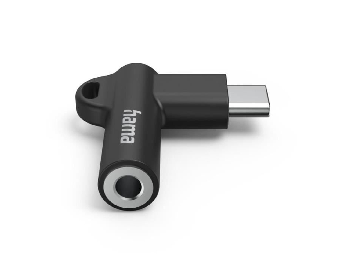 Adaptador De Áudio, Usb, C, Conector De 3,5 Mm, Conector Angular De 90°, Alta Definição Hi, Fi, Preto