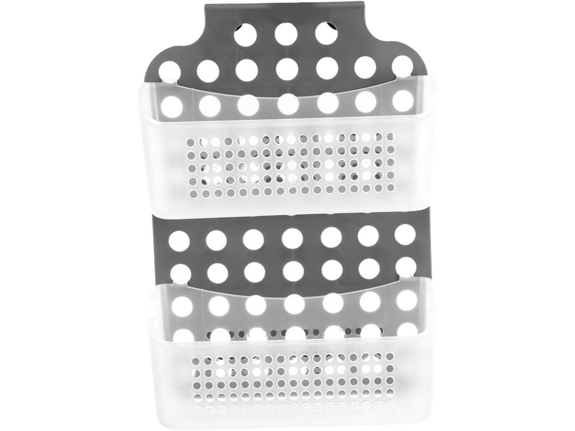 Cesto De Armazenamento Impermeável Para Banheiro, Montado Na Parede, Com Design De Camada Dupla E Instalação Sem Furos