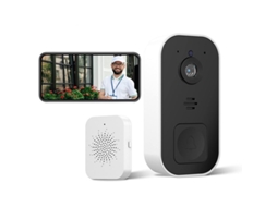 2026 timbre de Porta Sem Fio com Câmera Wifi 2.4ghz Visão Noturna Hd Áudio Bidirecional 720p 120° Branco