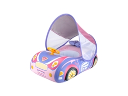 Boia Inflável Para Bebês, Formato De Carro, Para Piscina, Com Buzina E Guarda Sol, Para Crianças De 1 A 4 Anos, Rosa*