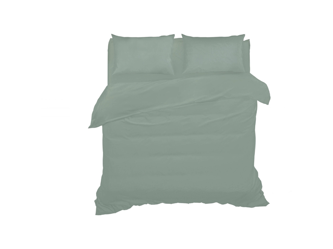 Conjunto Lençóis Algodão 260x280cm Verde Kasa