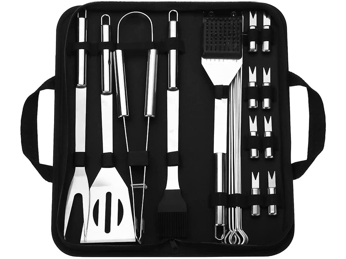 Conjunto De Ferramentas Para Grelhar Com 20 Peças, Conjunto De Ferramentas Para Churrasco, Conjunto De Ferramentas Para Grelhar Slowmoose
