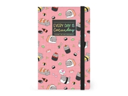 Caderno A5 LEGAMI Sushi Cat ''every Day Is Caturday'' Pautado 164fl 120g com Elastico