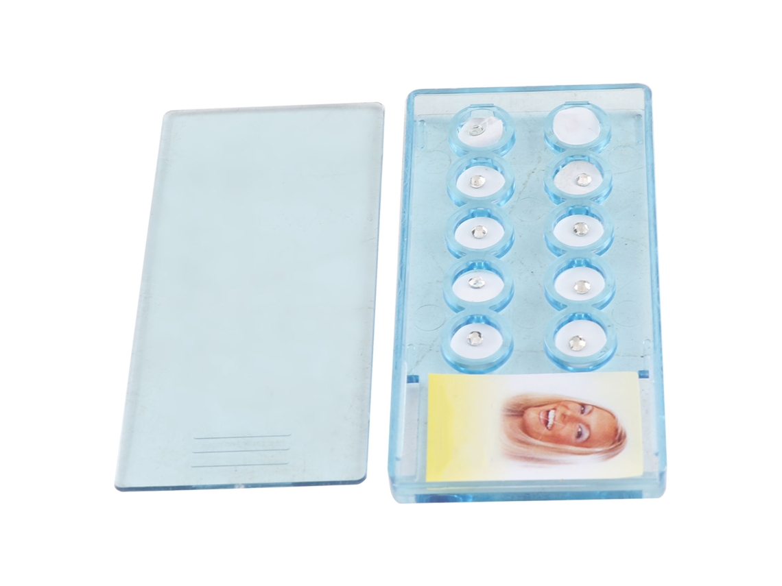 10 Peças Adornos De Cristal Dental 2mm Para Dientes Joyería Decoración Branca Com Caixa