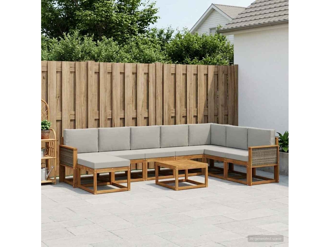 Vidaxl Conjunto De Sofás Para Exterior 9 Unid. Poliéster