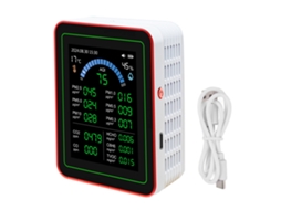 Medidor de Qualidade do Ar 18 em 1 Co2 Tvoc Hcho Pm2.5 Pm10 Temp Umidade Portátil | S/MARCA