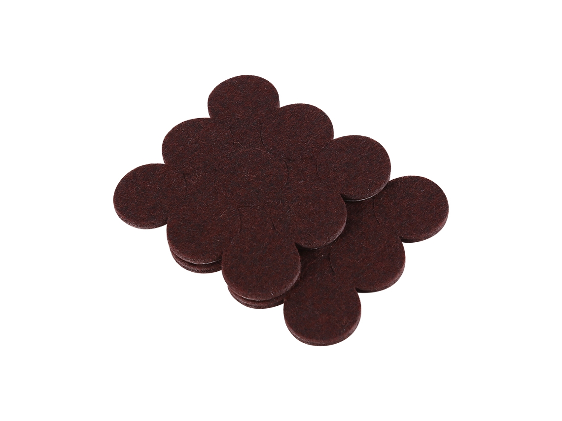 Almofadas redondas de feltro para mesas e cadeiras (autoadesivas, resistentes a rasgos, 2,7 cm, 18 unidades, marrom)