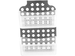 Cesto De Armazenamento Impermeável Para Banheiro, Montado Na Parede, Com Design De Camada Dupla E Instalação Sem Furos