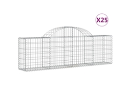 Gabion Basket, Gabion Baskets Vidaxl Prateado Ferro (200 X 30 X 60/80 Cm)