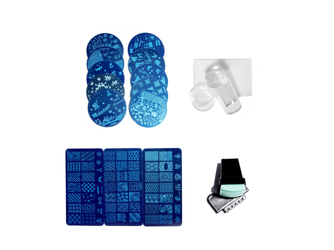 Set De Estampador Para Uñas Com Placa E Scraper Arte De Uñas Francês Diy Decoração De Uñas