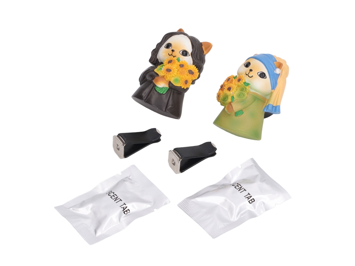 Clip Perfume Aromático Carro Menina Cartoon Decor Interior 2 Peças