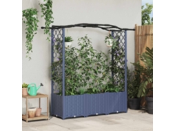 Vidaxl Cama Elevada Com Treliça E Telhado Cinzento 164 X 40 X 138 Cm