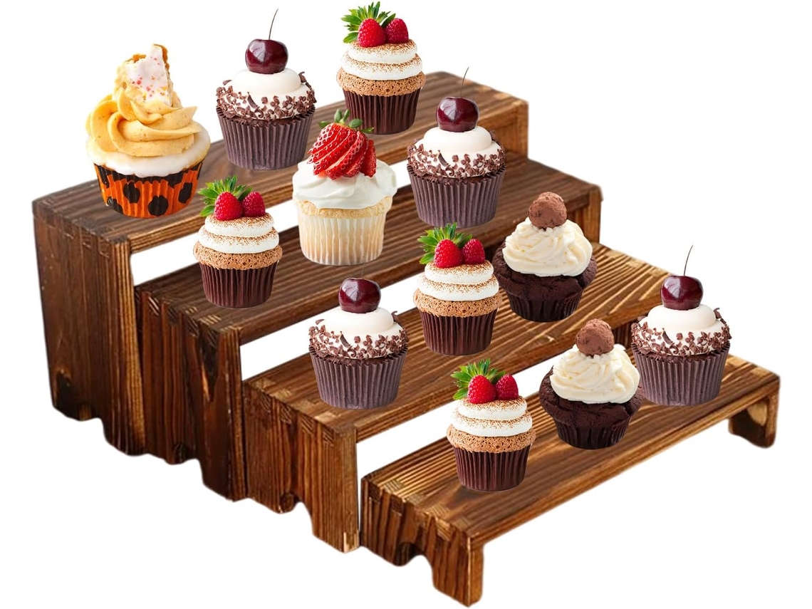 Suporte De Madeira Para Cupcakes, Ideal Para Bancada De Cozinha, Festas, Escritório, Prateleira, Dec Gokoco