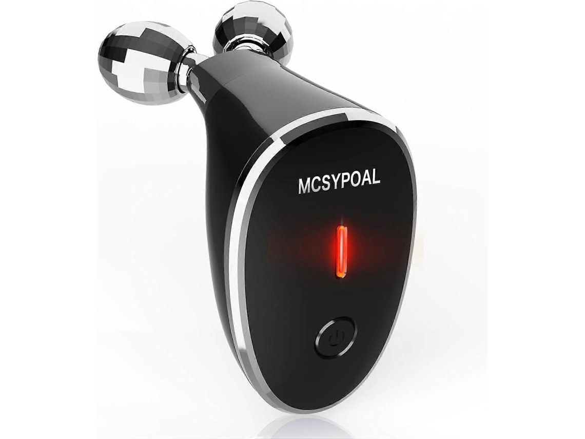 Aparelho Facial de Microcorrente, Massageador 5 em 1 com Rolos para Cuidados a Pele Casa, Ferramenta M Assagem Facial, Preto GOKOCO