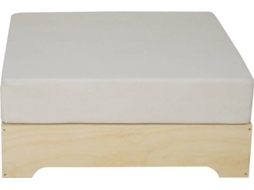 Pufe DS MUEBLES 782877 Industrial Box  (Branco - 65x80x35 cm - Madeira e Metal)