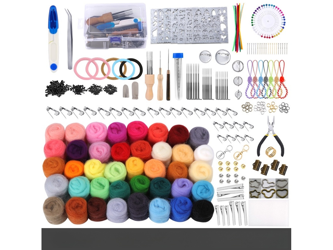 Kit De Feltragem Com Agulhas E Lã Para Trabalhos Diy, 40 Cores Elysve