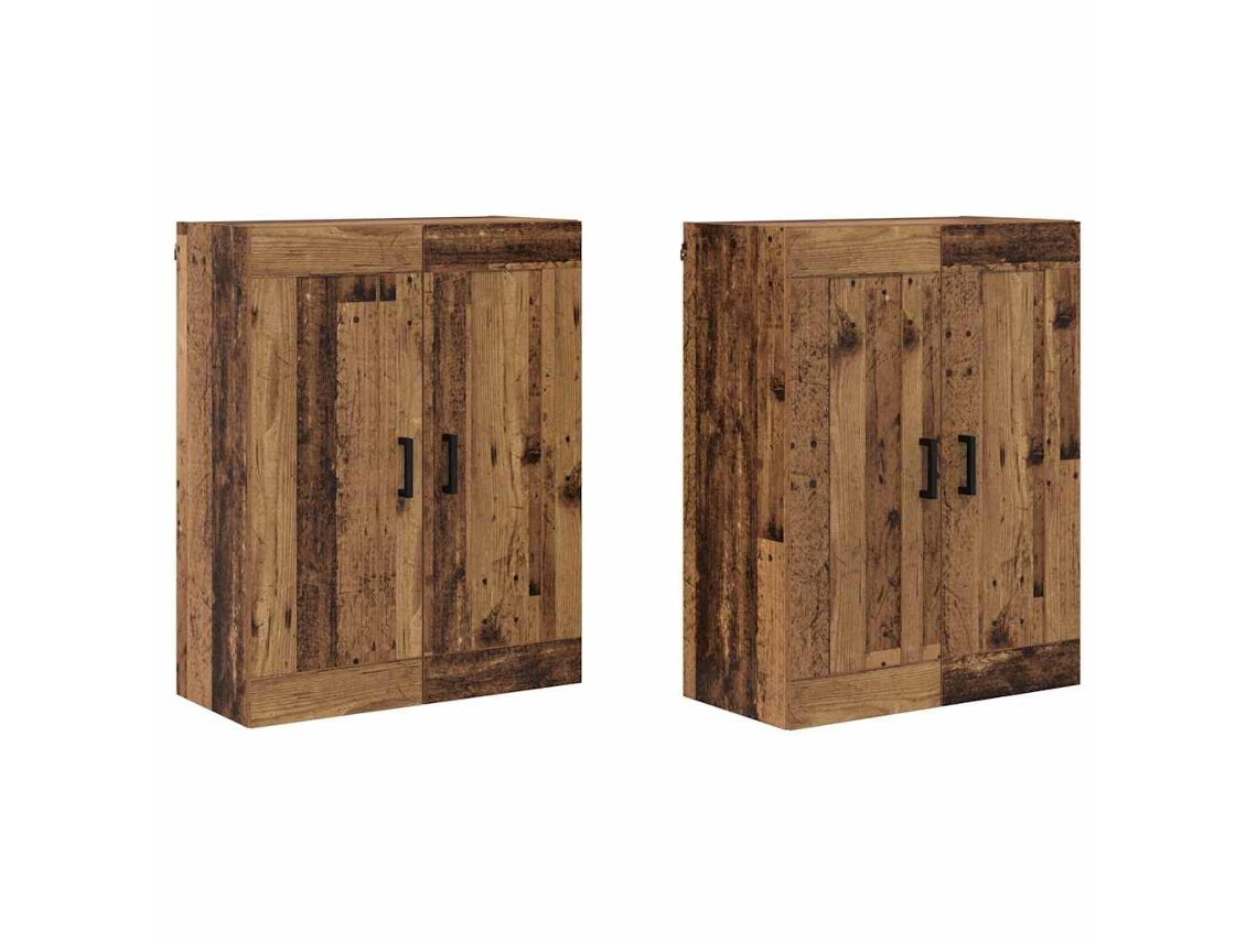 Conjunto de 2 Prateleiras de Parede Antigas Madeira MAISON EXCLUSIVE (69,5x34x90 cm)