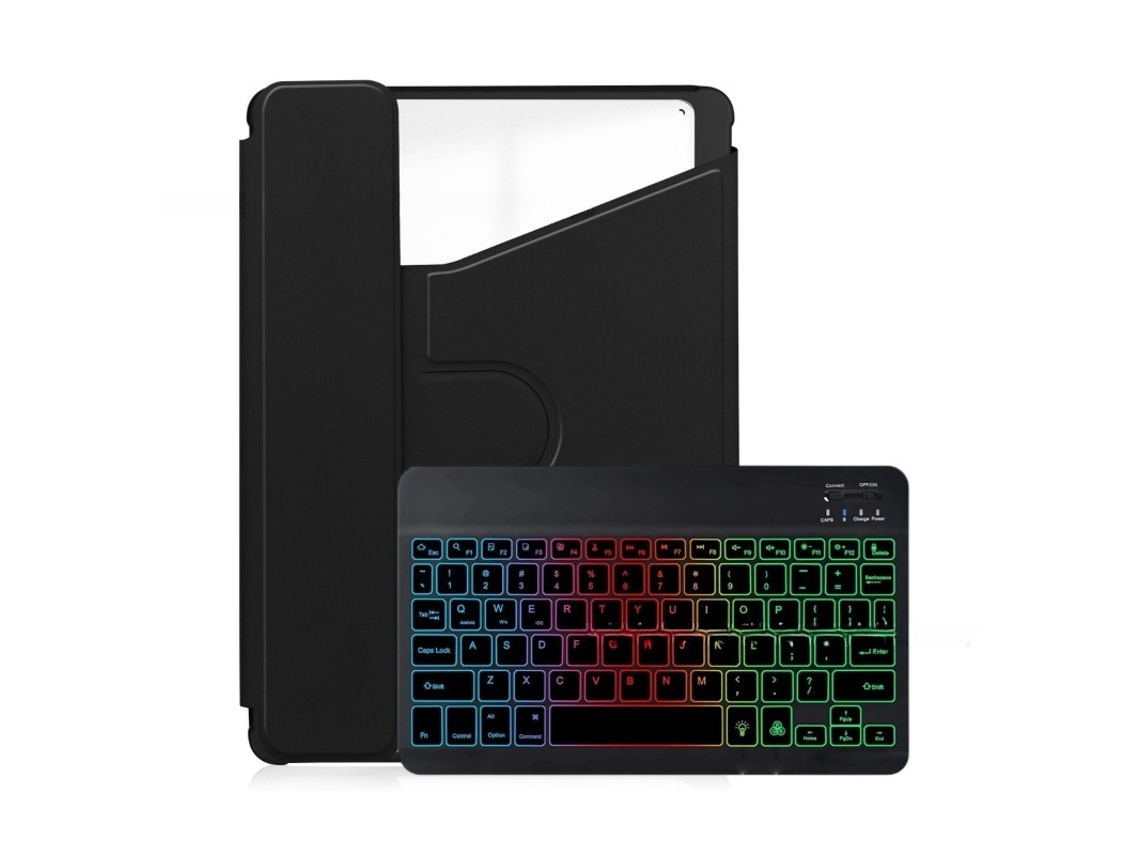 Elysve Capa Com Teclado Bluetooth Retroiluminado Para Xiaomi Redmi Pad 2 11 Polegadas, Cor Preta