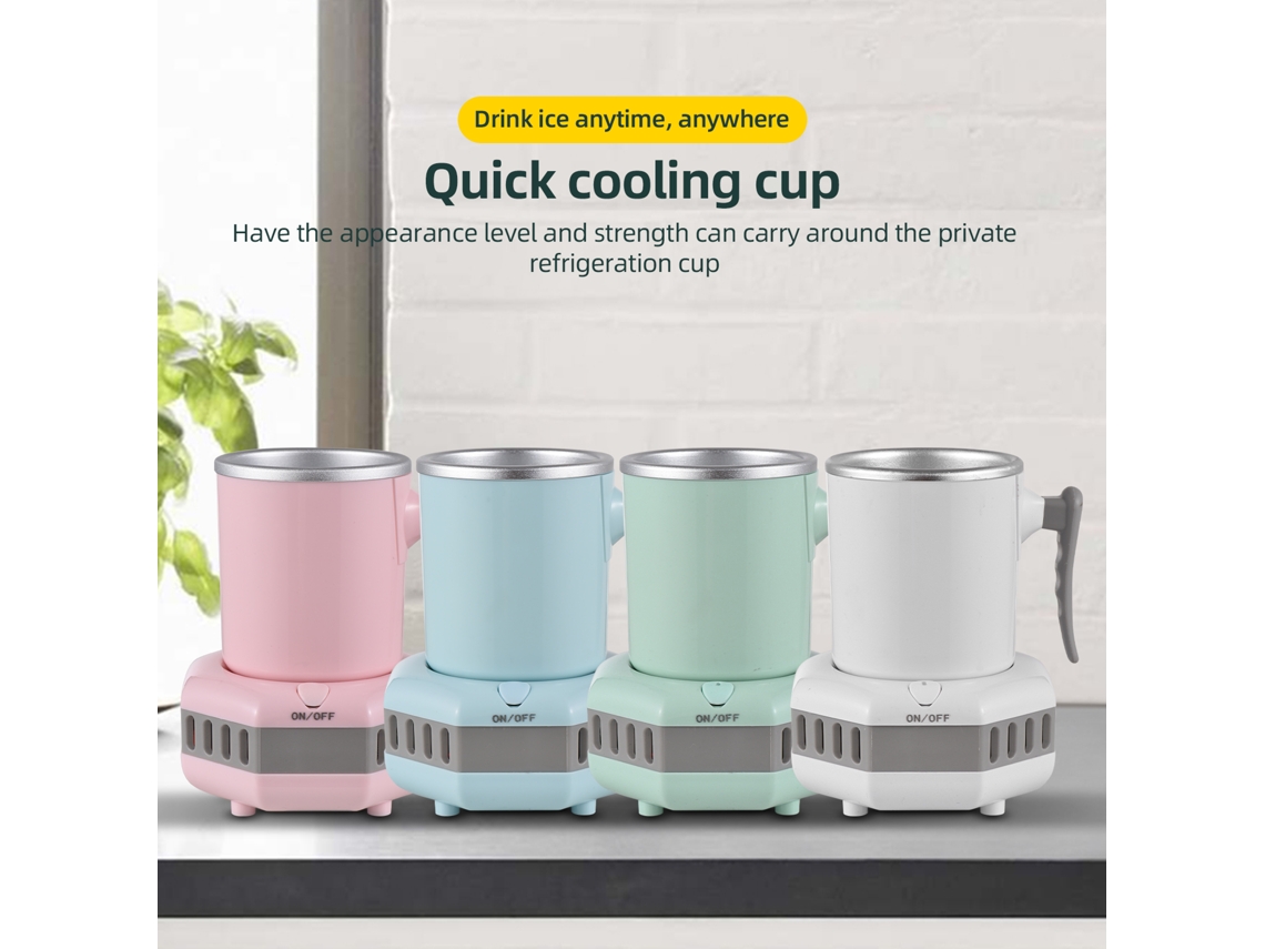 Cooler e Aquecedor de Bebidas Elétrico de Alumínio 15oz com Alça para Escritório