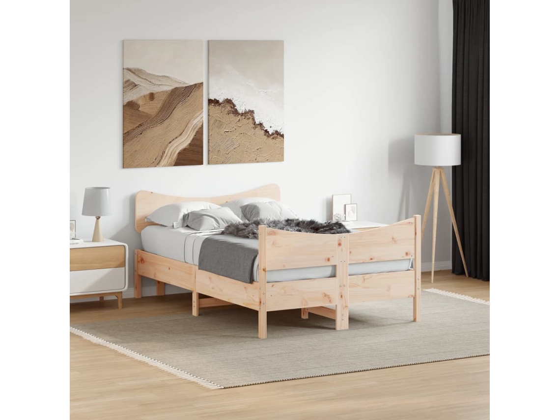 Cama Sem Colchão 120x200 Cm Madeira De Pinho Maciça