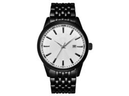 Reloj De Pulsera Hombre De Cuarzo Con Dial De Aleación Redondo Moda Negra Blanca