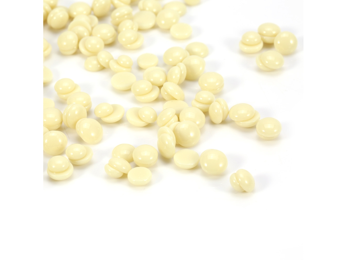 Cera depilatória em grãos, embalagem de 300g, ideal para salões de beleza.