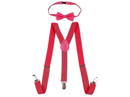 2026-corbata De Lazo Y Tirantes Elásticos Ajustables Para Niños Vjm 85 Cm (12-16 Anos) Rosa Intenso