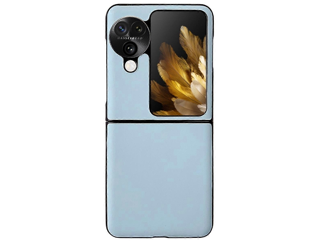 Capa De Celular Com Textura De Couro De Cor Sólida Morandi Para Oppo Find N3 Flip