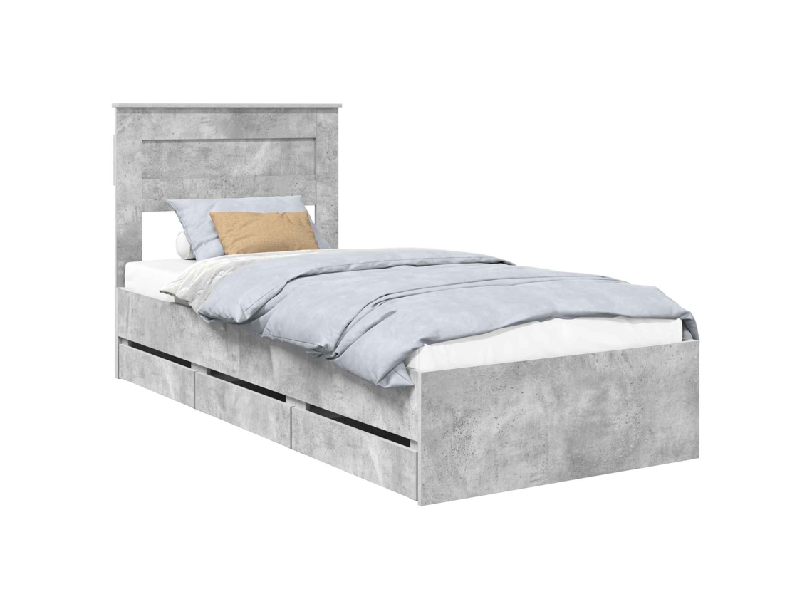 Estrutura da Cama Cinzento 90 X 200 Cm Madeira de Engenharia MAISON EXCLUSIVE