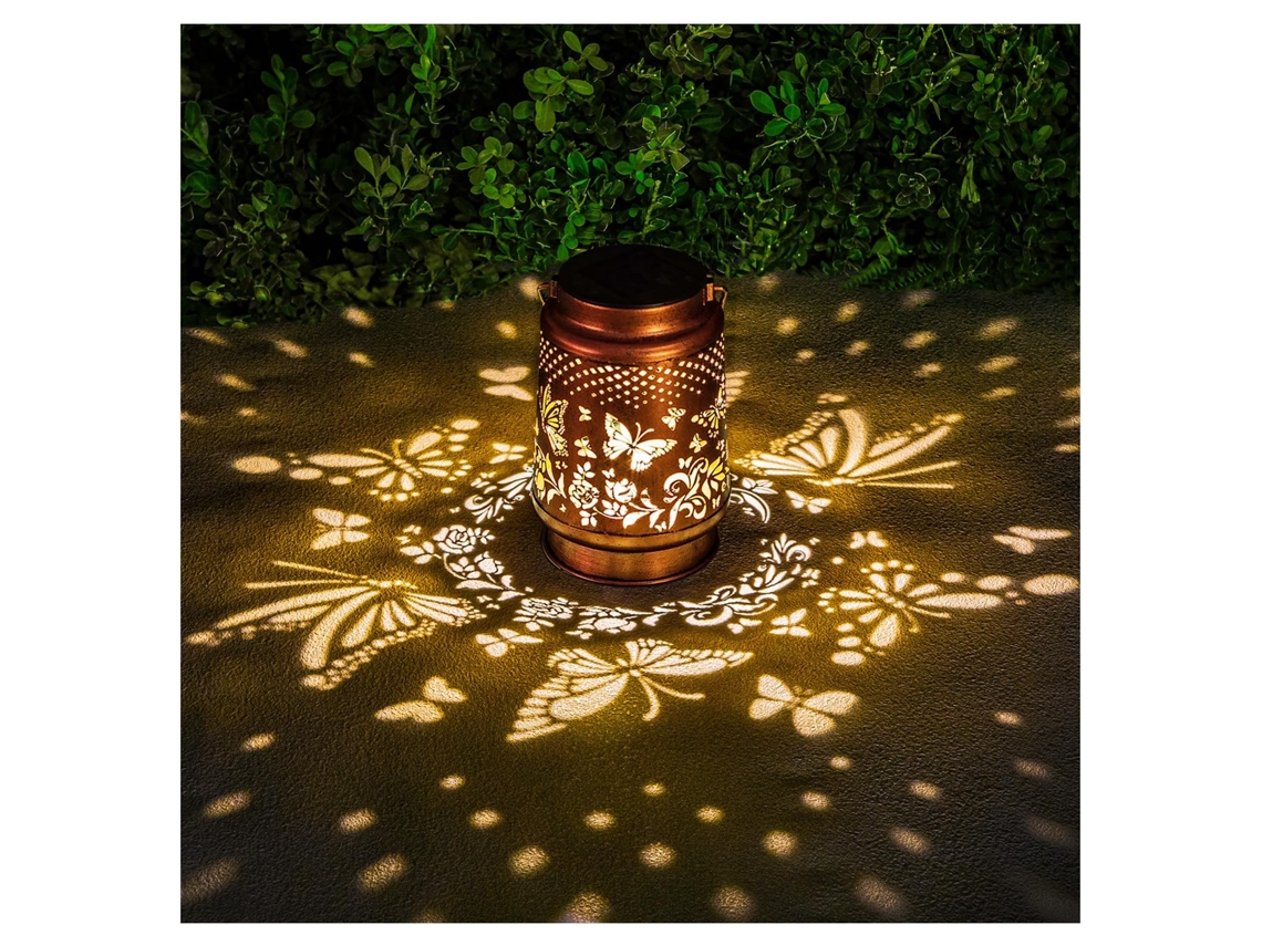 Lanterna Solar À Prova Dágua Para Áreas Externas, Luz Decorativa Para Jardim Com Borboletas SUNNY SPACES