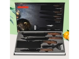 Conjunto de 6 Facas de Cozinha com Tesouras e Caixa com S/MARCA